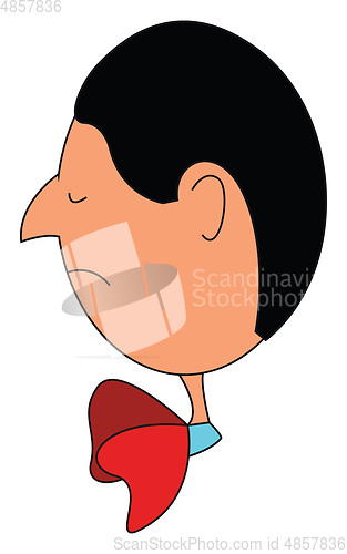 Image of Cartoon picture of a crazy boy isolated on the white background 
