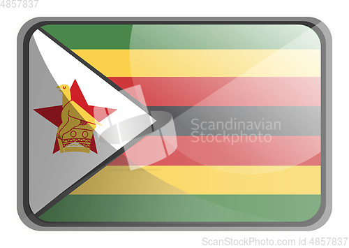 Image of Vector illustration of Zimbabwe flag on white background.