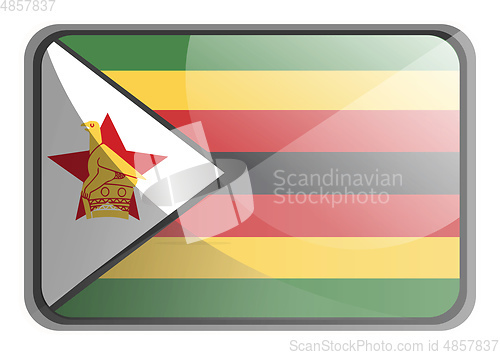 Image of Vector illustration of Zimbabwe flag on white background.