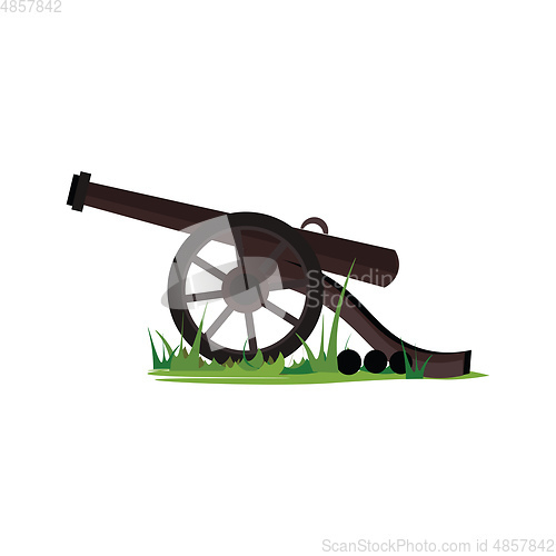 Image of Canon on grass vector or color illustration