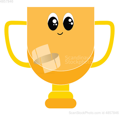 Image of Emoji of a golden trophy vector or color illustration