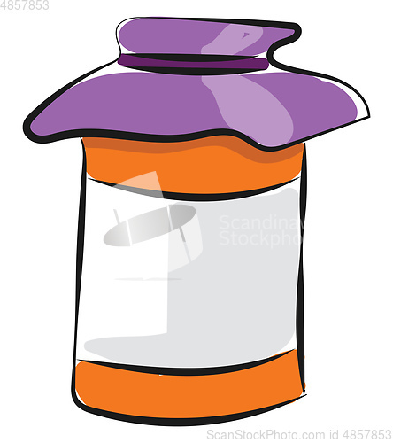 Image of Drawing of a jam bottle vector or color illustration