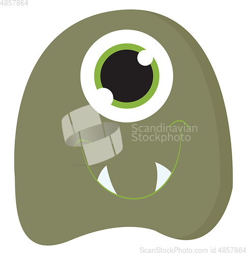 Image of Monster with green eyes vector or color illustration