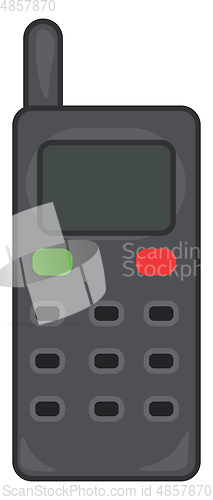 Image of Old styled cellphone with antenna vector or color illustration