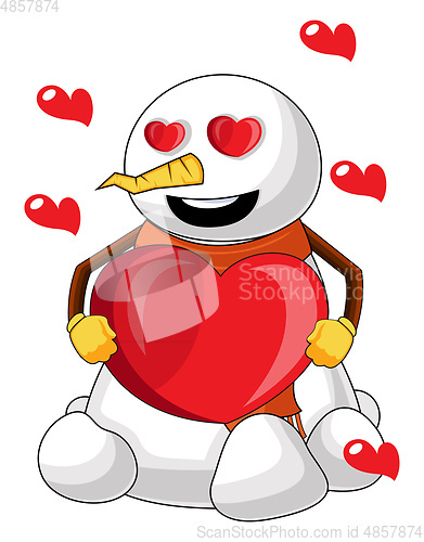 Image of Snowman in love illustration vector on white background