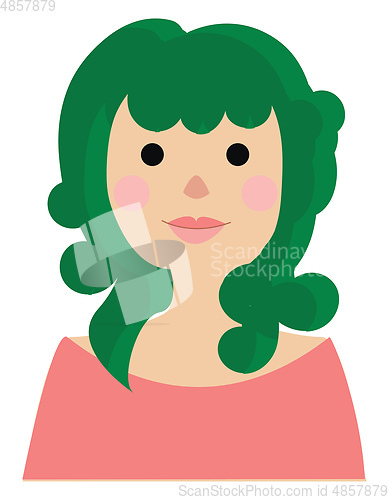 Image of Girl dyed her hair in green 