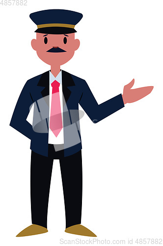 Image of Train conducter character vector illustration on a white backgro