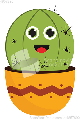 Image of Smiling cactus vector or color illustration