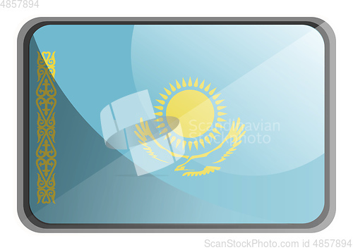 Image of Vector illustration of Kazakhstan flag on white background.