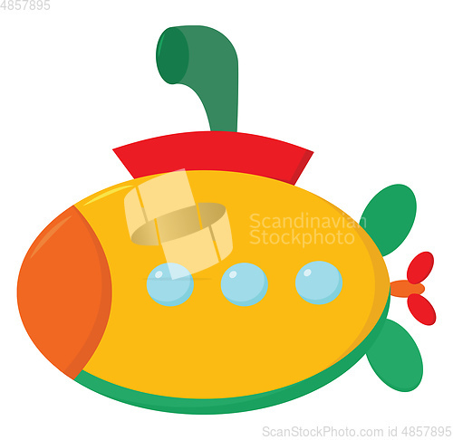 Image of Clipart of a multi-colored submarine vector or color illustratio