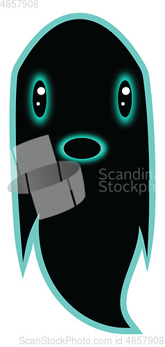 Image of Black ghost illustration vector on white background 