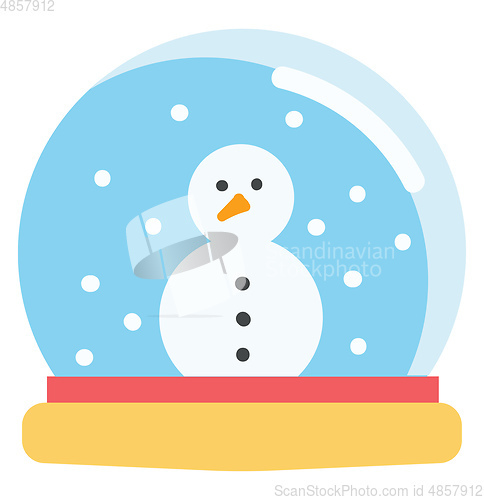 Image of Simple vector illustration on white background of a snow globe w