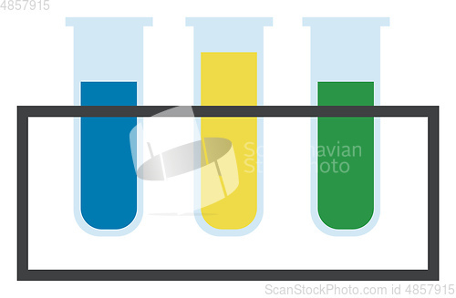 Image of Test tubes with colorful solutions in a laboratory vector color 