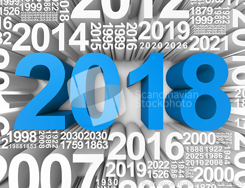 Image of Twenty Eighteen Means New Year 2018 3d Rendering