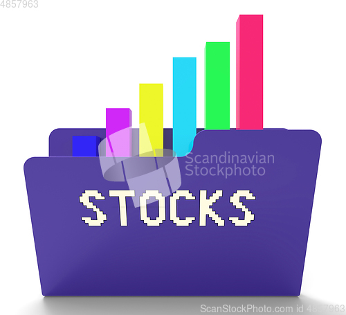 Image of Stocks File Shows Investments Graph 3d Rendering