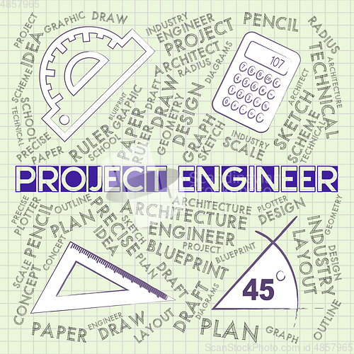 Image of Project Engineer Shows Engineering Jobs Or Programme