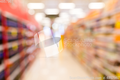 Image of Abstract blurred view of supermarket 