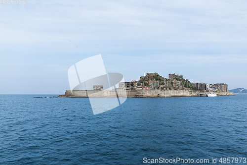 Image of Battleship Island in Nagasaki city of Japan