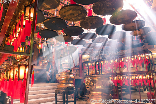 Image of Central, Hong Kong, 10 May 2017 -: Interior lanterns of the Man 