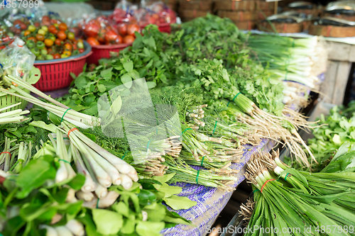 Image of Fresh vegetable in wet market 