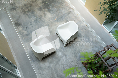 Image of Top view of business meeting place