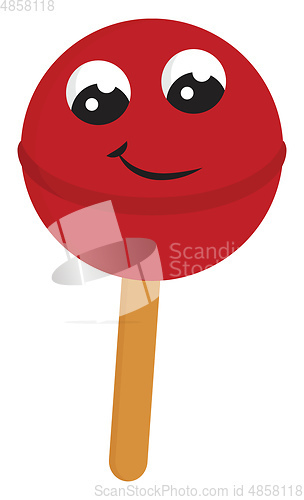 Image of Lollipop wrapped in colorful wrap paper vector illustration on w