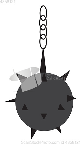 Image of Medieval dagger mace weapon vector or color illustration