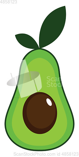 Image of Simple slice of avocado vector illustration on white background