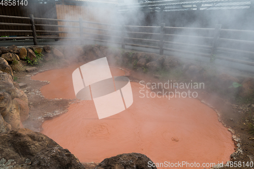 Image of Blood Pond Hell in Beppu of Japan