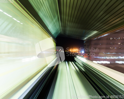 Image of Train moving in Tunnel