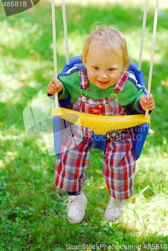 Image of A girl on the swing