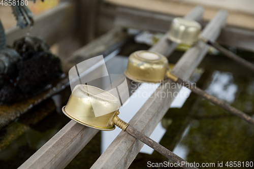 Image of Japanese water ladle in temple