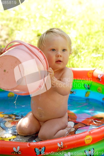 Image of A girl in the pool