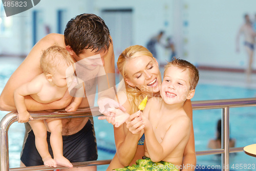 Image of A family in the swimming pool