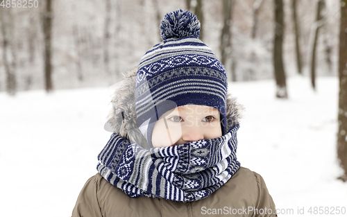 Image of Child in winter, portrait