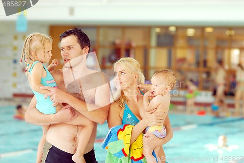 Image of A family in the swimming pool