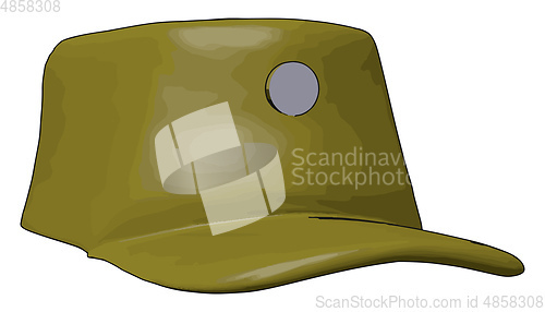 Image of 3D vector illustration on white background  of a brown military 