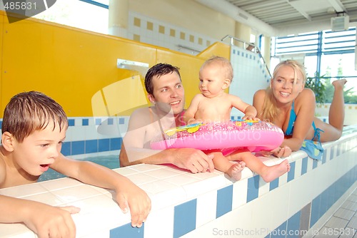 Image of A family in the swimming pool