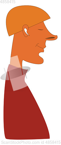 Image of A boy is listening to music using his earphones vector color dra