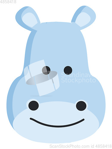 Image of Blue hipo animated face illustration vector on white background