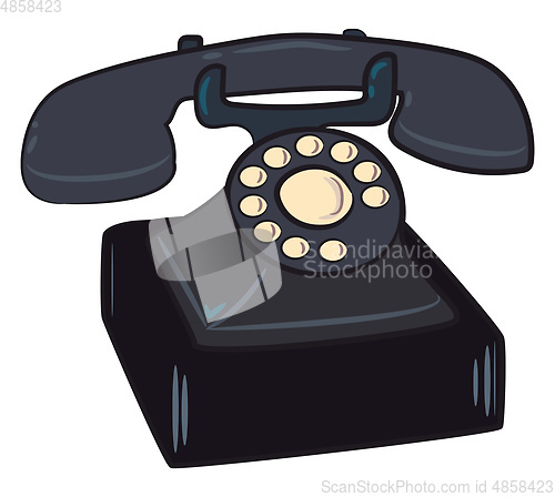 Image of Dialer landline telephone vector or color illustration