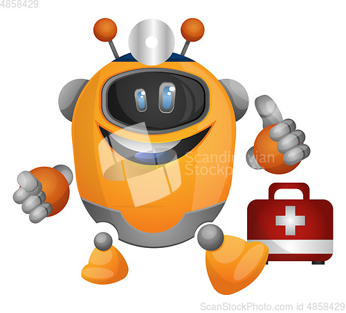 Image of Robotic doctor illustration vector on white background