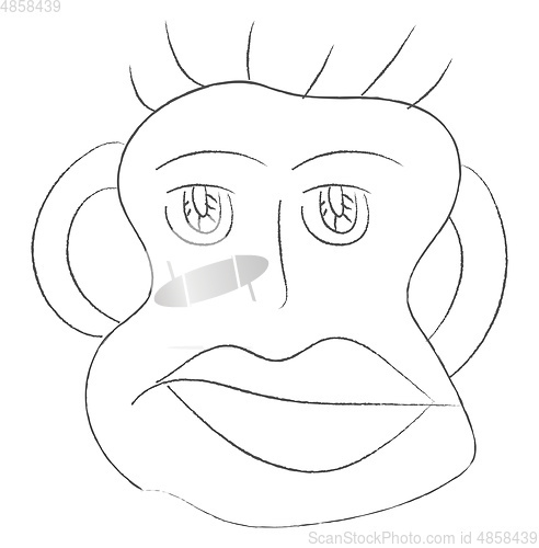 Image of A doodle of a monkey vector or color illustration