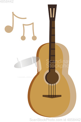 Image of Musical instrument of bass guitar vector or color illustration