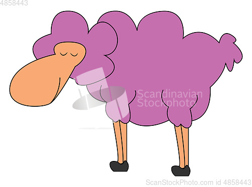 Image of Pink sheepillustration vector on white background