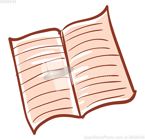 Image of Sketch and color pencil drawing of an open notebook vector or co