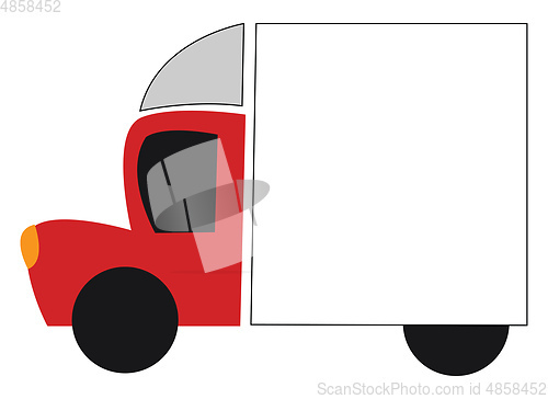 Image of Big red car vector or color illustration