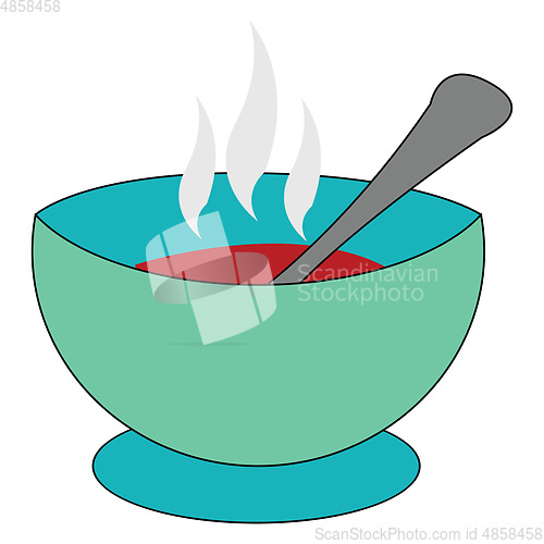 Image of Hot soup vector or color illustration