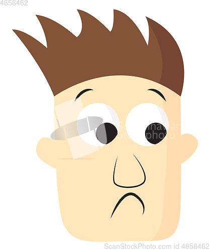 Image of Clipart of a brown haired boy vector or color illustration