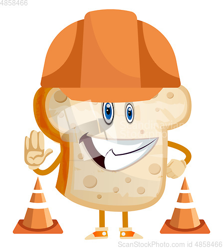 Image of Toast with hat illustration vector on white background